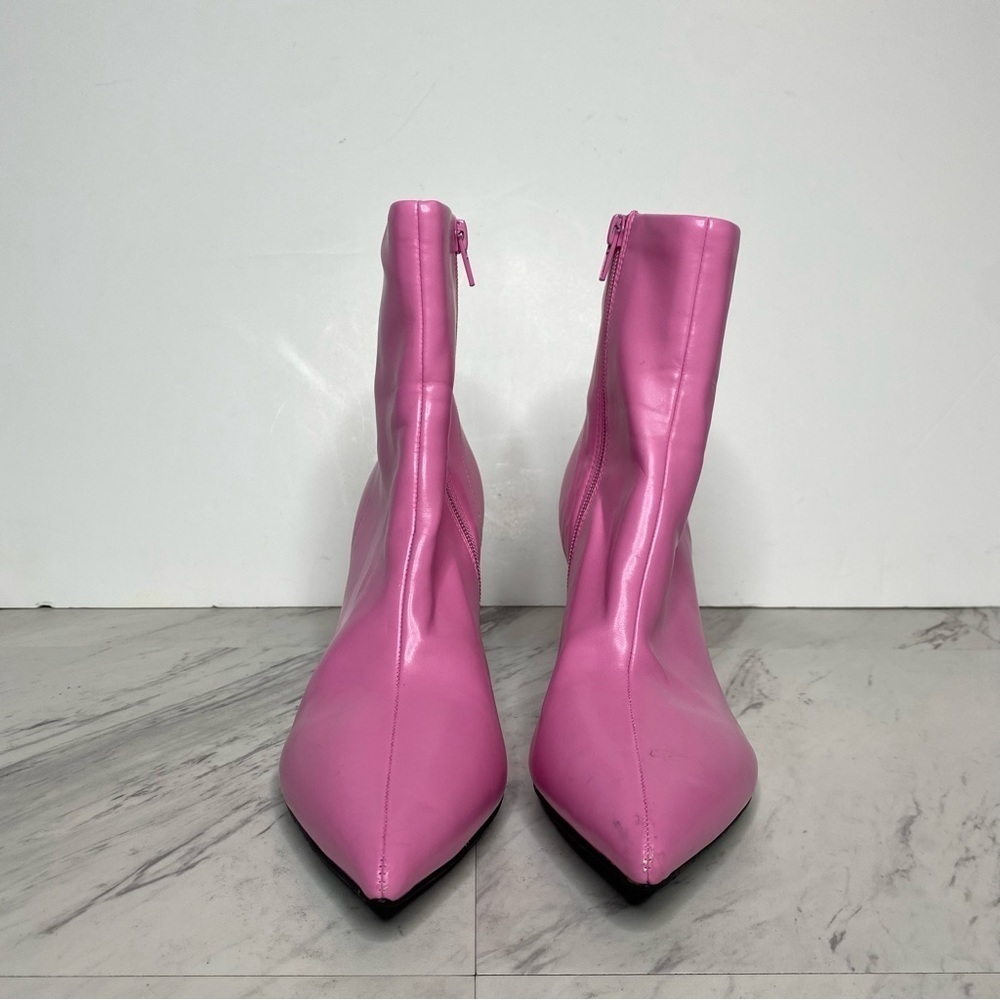 Jeffrey Campbell Nixie Pink Faux Leather Pointed Toe Bootie 8 1/2 - Picture 2 of 16